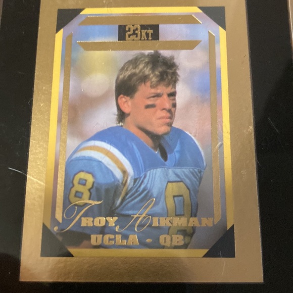 1993 Bleachers 23kt Gold Troy Aikman Card Set Limited Edition NFL - Picture 3 of 10